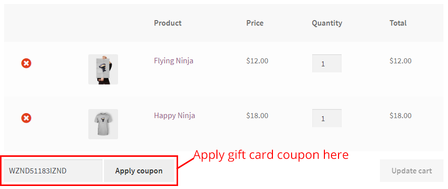 Cart with coupon